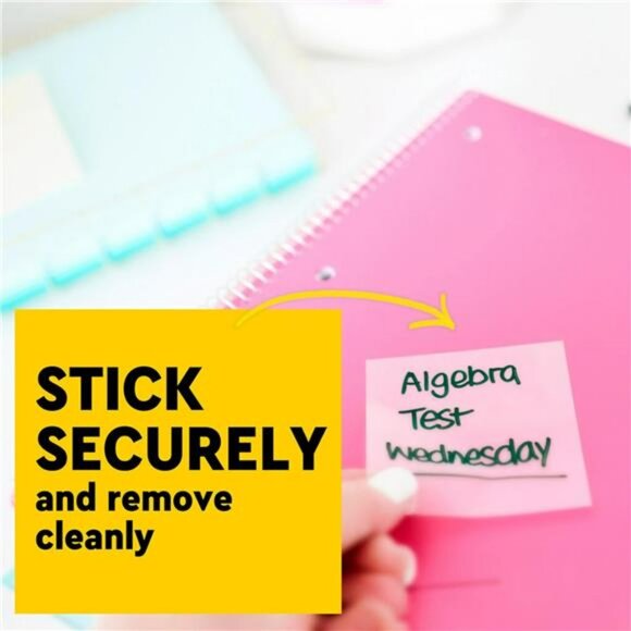 Transparent Sticky Notes 3x3 Colorful Writable Pads for School Office Study - Picture 5 of 8